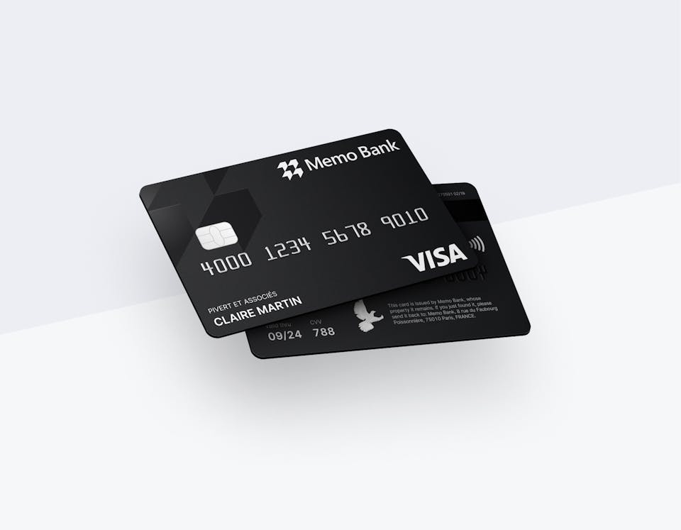 Image showcasing our black Visa corporate payment card.
